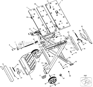 Page A Diagram and Parts List for WM525 Type 1 Black and Decker Sawhorse